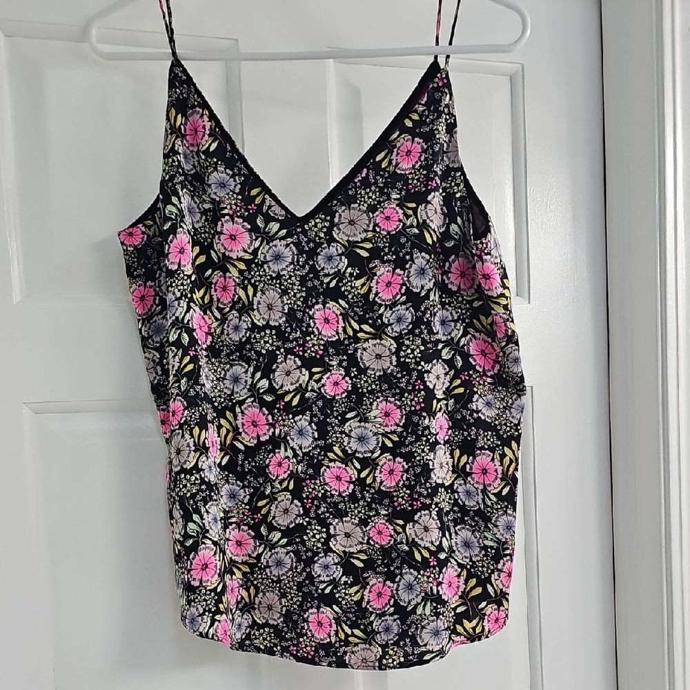 Express Black and Pink Floral Camisole